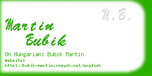 martin bubik business card